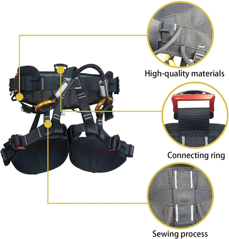 SOB Climbing Harness, Half Body Tree Climbing Harness Men,Thicken Widen Protect Waist Safety Harness for Arborist Harness,Working Rescuing at Height Safety Belt Harness - Image 2